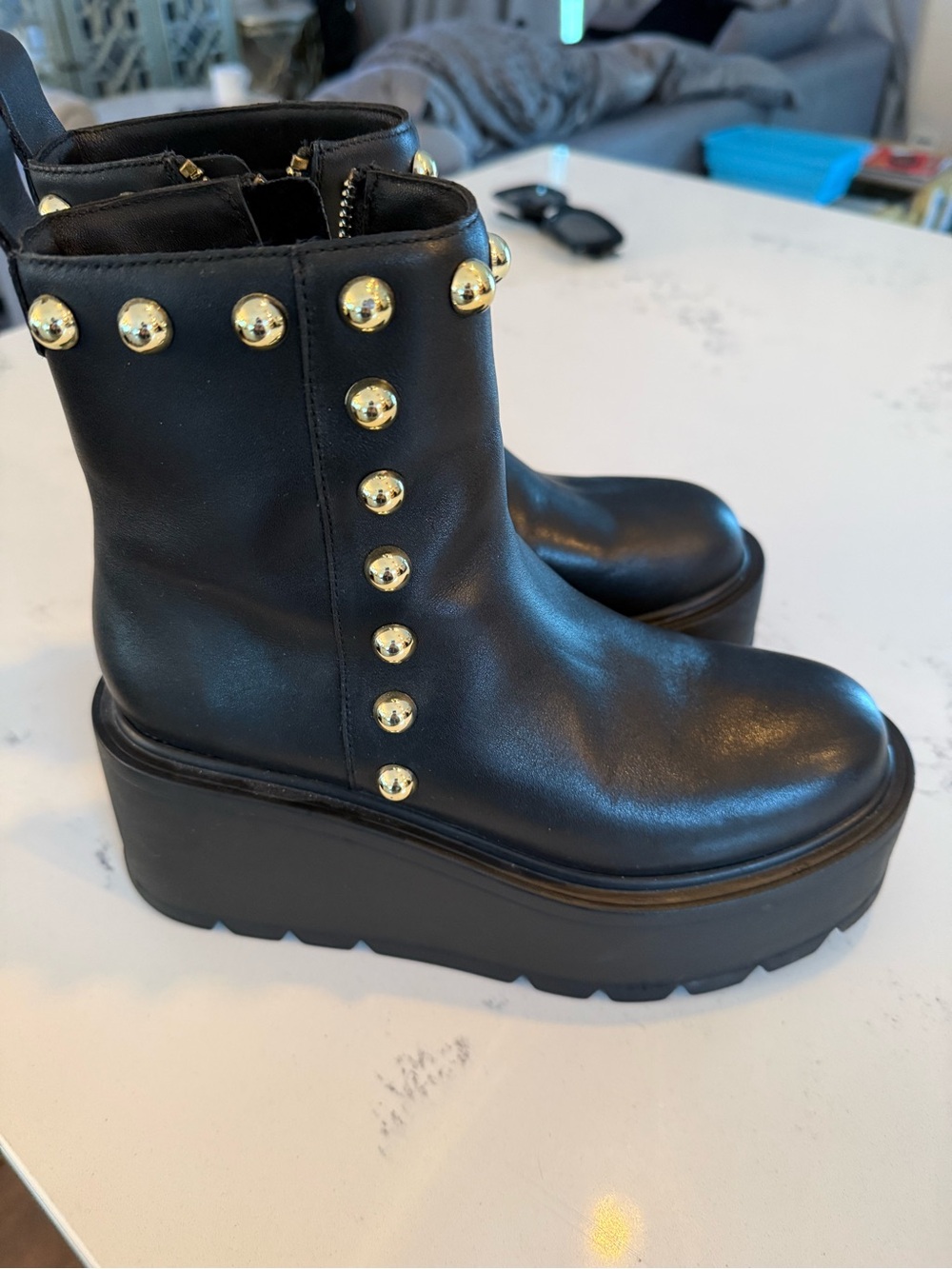 J/Slide Viceroy Platform Studded Leather Boots